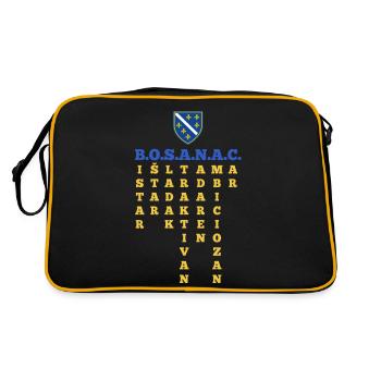 Bosnia Flag Bosna Shirt – Perfect Bosnian - Retro Bag - black/gold - Back