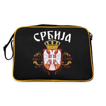 Serbia Coat of Arms Balkan Serbia Serbia Srbija Majice Serbia - Retro Bag - black/gold - Back