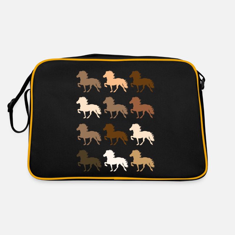 Cheval islandais - Sac Retro - noir/or