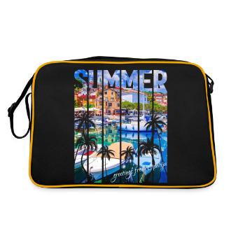 Croatia Croatia Hrvatska travel summer opatija - Retro Bag - black/gold - Back