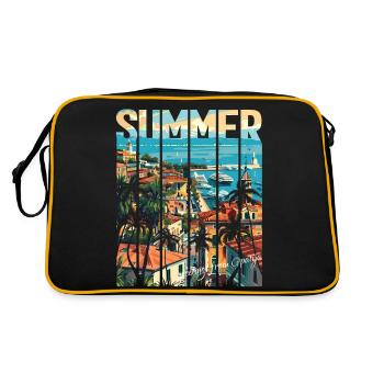 Croatie Croatie Hrvatska voyage été opatija - Sac Retro - noir/or - Dos