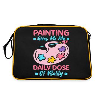 Artist Painter Graphic Painting My Daily Dose Art - Retro Bag - black/gold - Back