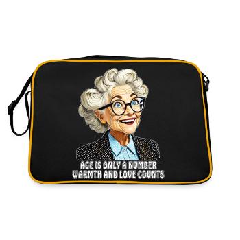 AGE IS ONLY A NUMBER WARMTH AND LOVE COUNTS - Retro Bag - black/gold - Back