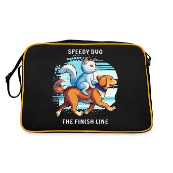 DOG CAT SPEEDY DUO THE FINISH LINE - Retro Bag - black/gold - Back
