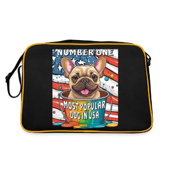 NUMBER ONE MOST POPULAR DOG IN USA - Retro Bag - black/gold - Back