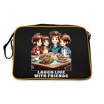 FREUNDE LAUGH EN DIRECT AVEC DES AMIS - Sac Retro - noir/or - Dos