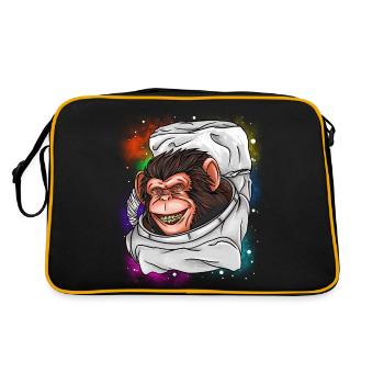 Astronaut Monkey T-Shirt - Funny Smiling Space - Retro Bag - black/gold - Back