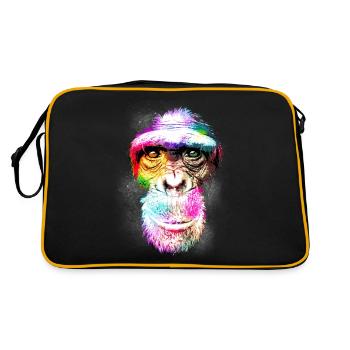 Colorful Retro Realistic Monkey Face Funny Graphic - Retro Bag - black/gold - Back
