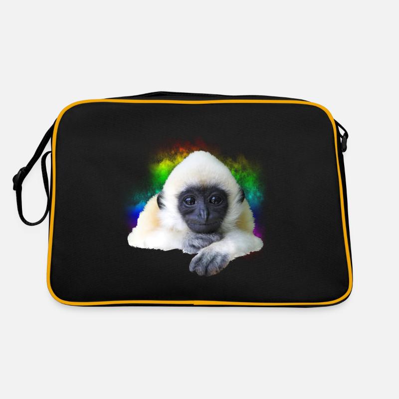 Gibbon Singe Arc-en-ciel Mignon Petit Primate Animal Sac Retro