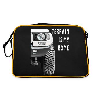 AUTO TERRAIN IS MY HOME - Retro Tasche - Schwarz/Gold - Hinten