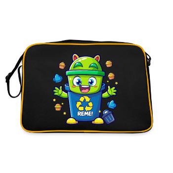GARBAGE CANS - Retro Bag - black/gold - Back