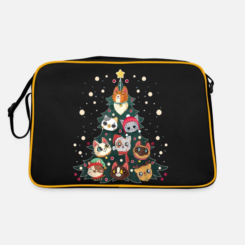 Merry Catmas Chat Drôle Arbre de Noël Sac Retro