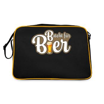 B steht für Bier - Retro Tasche - Schwarz/Gold - Hinten