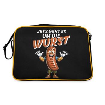 NOW IT'S ALL ABOUT THE SAUSAGE - Retro Bag - black/gold - Back