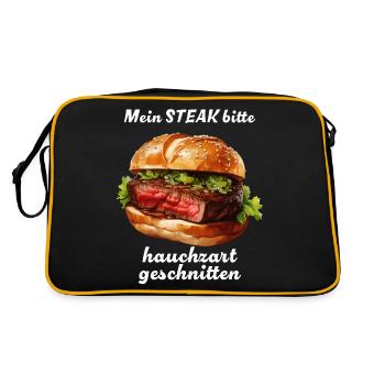 My STEAK cut wafer-thin - Retro Bag - black/gold - Back