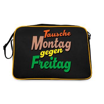 Remplacez le lundi par le vendredi - Sac Retro - noir/or - Dos