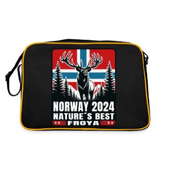 Norvège 2024 Cerf Orignal Nature Design - Sac Retro - noir/or - Dos