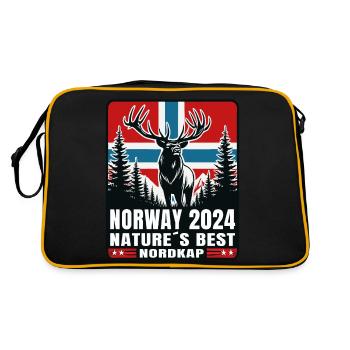 Norway 2024 Deer Moose Nature North Cape - Retro Bag - black/gold - Back