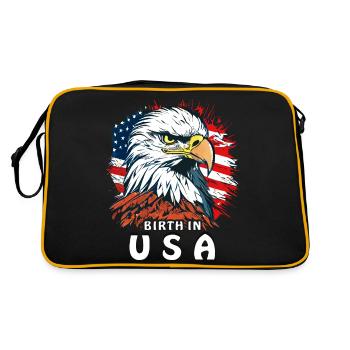 SEEADLER BIRTH IN USA - Retro Tasche - Schwarz/Gold - Hinten