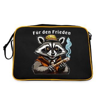 RACCOON JOINT POUR LA PAIX - Sac Retro - noir/or - Dos