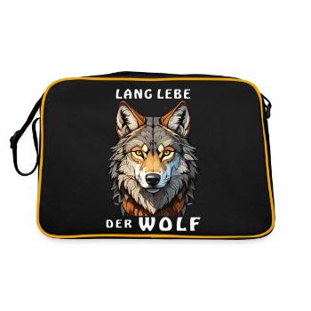 LANG LEBE DER WOLF - Retro Tasche - Schwarz/Gold - Hinten