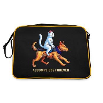 CHIEN CHAT COMPLICES POUR TOUJOURS - Sac Retro - noir/or - Dos