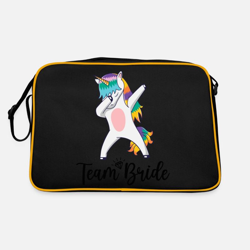 Team Braut Braut Zukunft Junggesellenabschied Geschenk Mädchen Einhorn Retro Tasche