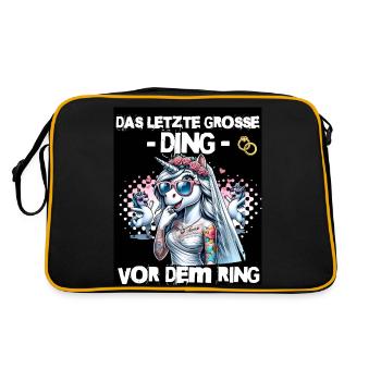Bachelor Party Bride Hen Party Rumbling Women - Retro Bag - black/gold - Back