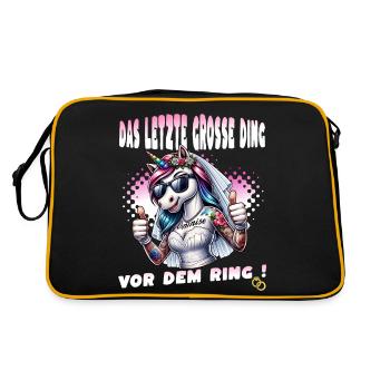 Bachelor Party Bride Hen Party Rumbling Women - Retro Bag - black/gold - Back