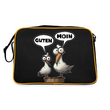Good Moin T-Shirt Shirts | North German sayings - Retro Bag - black/gold - Back
