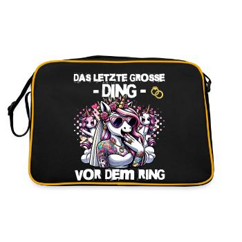 Bachelor Party Bride Hen Party Rumbling Women - Retro Bag - black/gold - Back