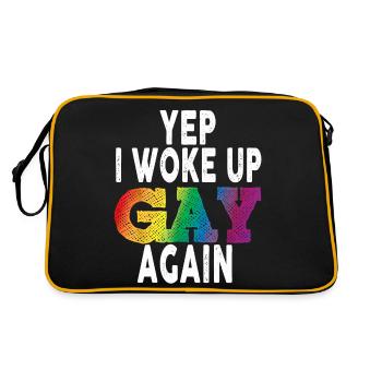 WOKE UP GAY Pride Arc-en-ciel Queer BI Gay LGBTQ - Sac Retro - noir/or - Dos