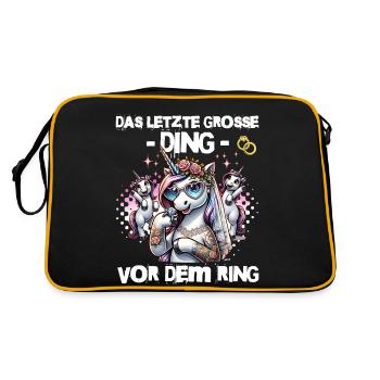 Bachelor Party Bride Hen Party Rumbling Women - Retro Bag - black/gold - Back