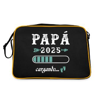 Dad 2025 Loading Gift Future Father - Retro Bag - black/gold - Back