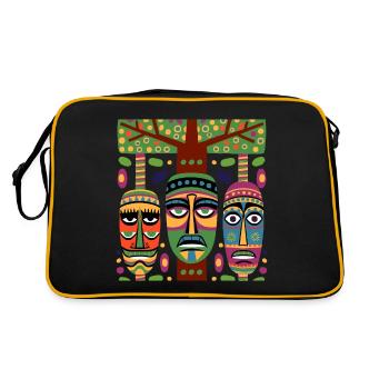 Art Africain 1 - Sac Retro - noir/or - Dos