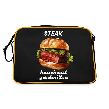 STEAK wafer-thin sliced - Retro Bag - black/gold - Back