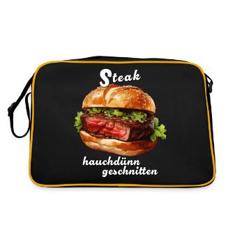 STEAK wafer-thin sliced - Retro Bag - black/gold - Back