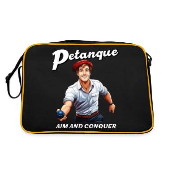 PETANQUE AIM AND CONQUER - Retro Tasche - Schwarz/Gold - Hinten