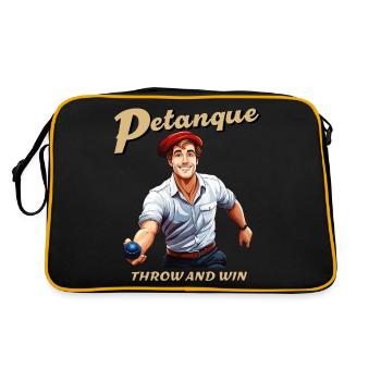 PETANQUE THROW AND WIN - Retro Tasche - Schwarz/Gold - Hinten