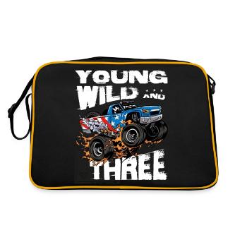 Monster Truck 3. Geburtstag Boy Party - Jung, - Retro Tasche - Schwarz/Gold - Hinten