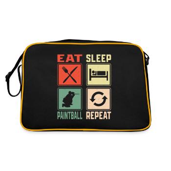 Eat Sleep Paintball Repeat Paintballer Tactical Pl - Retro Tasche - Schwarz/Gold - Hinten