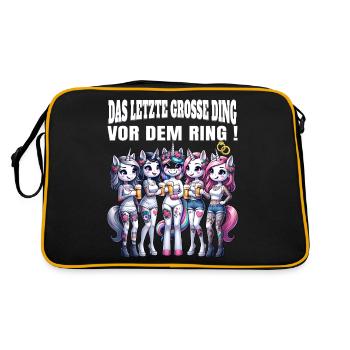 Bachelor Party Bride Hen Party Rumbling Women - Retro Bag - black/gold - Back