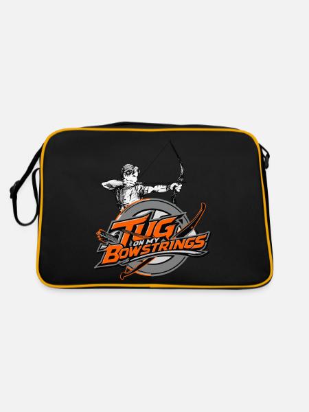 Bogenschießenspruch - Retro Tasche - Schwarz/Gold