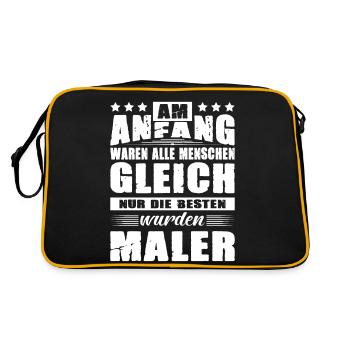 Am Anfang Waren Alle Menschen Gleich Maler - Retro Tasche - Schwarz/Gold - Hinten