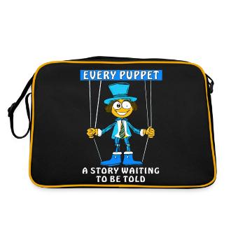 EVERY PUPPET A STORY WAITING TO BE TOLD - Retro Bag - black/gold - Back