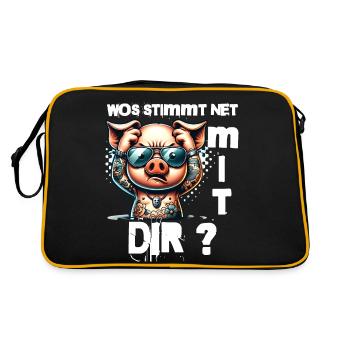 I hate people - What's wrong with you - Retro Bag - black/gold - Back