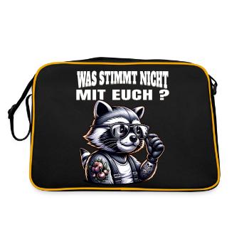 I hate people - What's wrong with you - Retro Bag - black/gold - Back