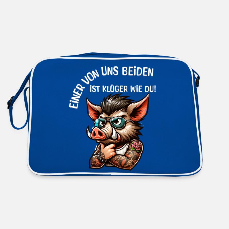 Lustiger Einer von uns beiden ist klüger als du Retro Tasche