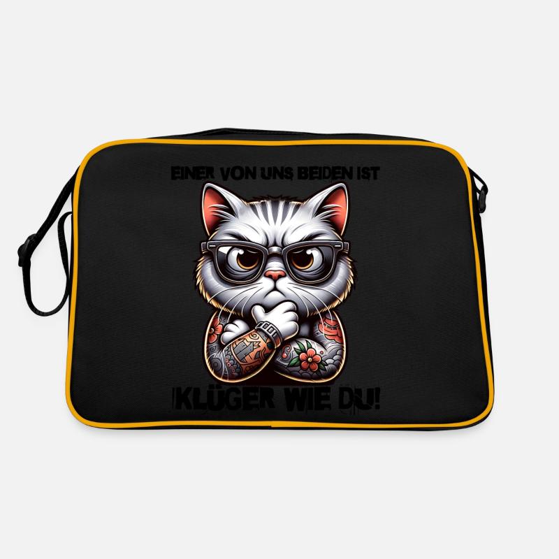 Lustiger Einer von uns beiden ist klüger als du Retro Tasche