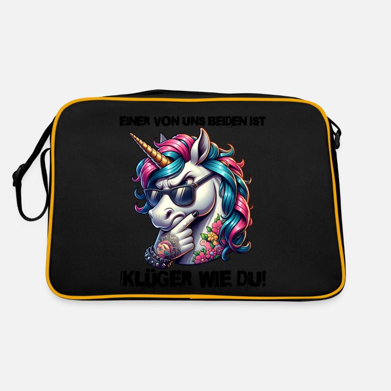 Lustiger Einer von uns beiden ist klüger als du Retro Tasche